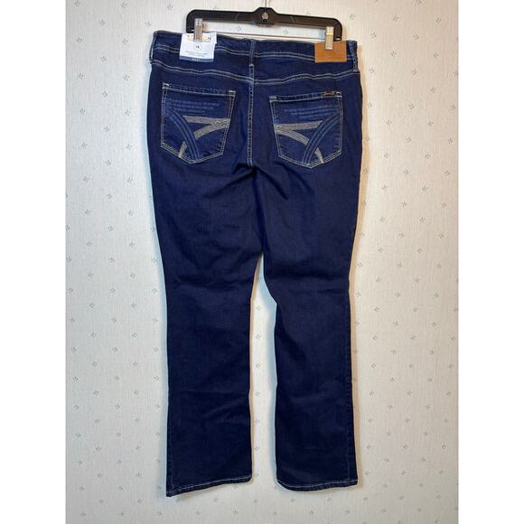 Seven7  Boot Cut Jeans Size 16 Dark Wash Mid Rise Lane Bryant Casual Stretch NWT - Picture 3 of 11